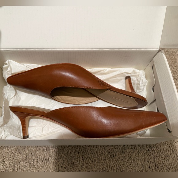 “New” Ralph Lauren Tan Leather Women's Mules size5 S-(Display) - Picture 3 of 6